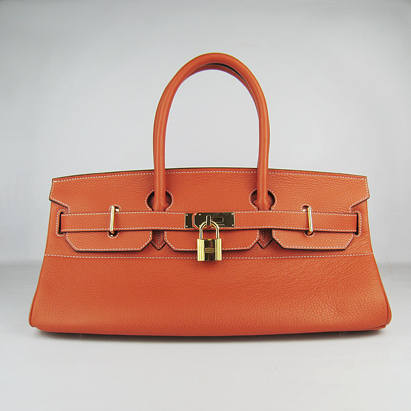 Cheap Hermes Birkin 42cm Replica Togo Leather Bag Orange 6109